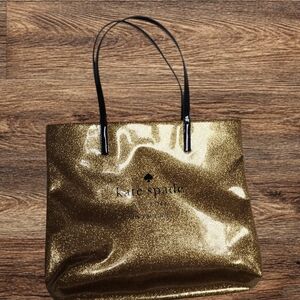 Kate Spade Gold Glitter Tote Bag